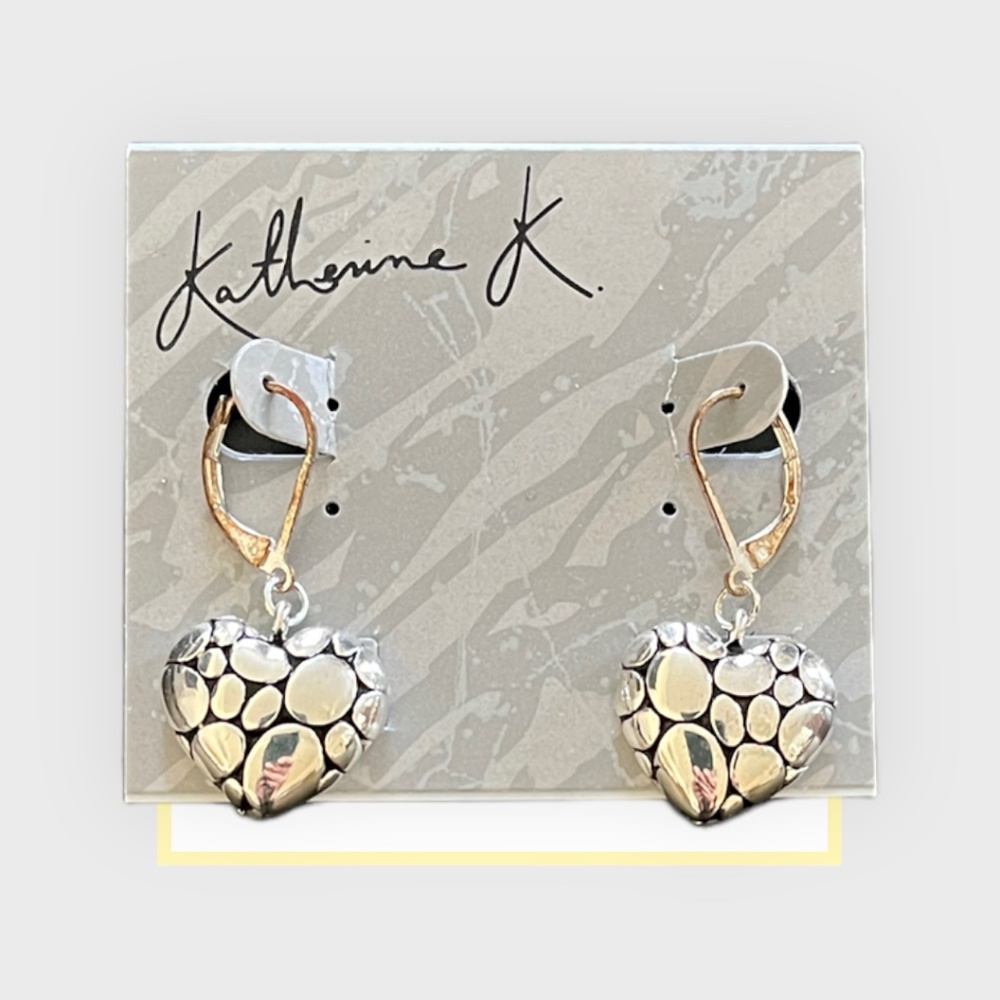 Katherine‎ K Silver Heart Earrings
